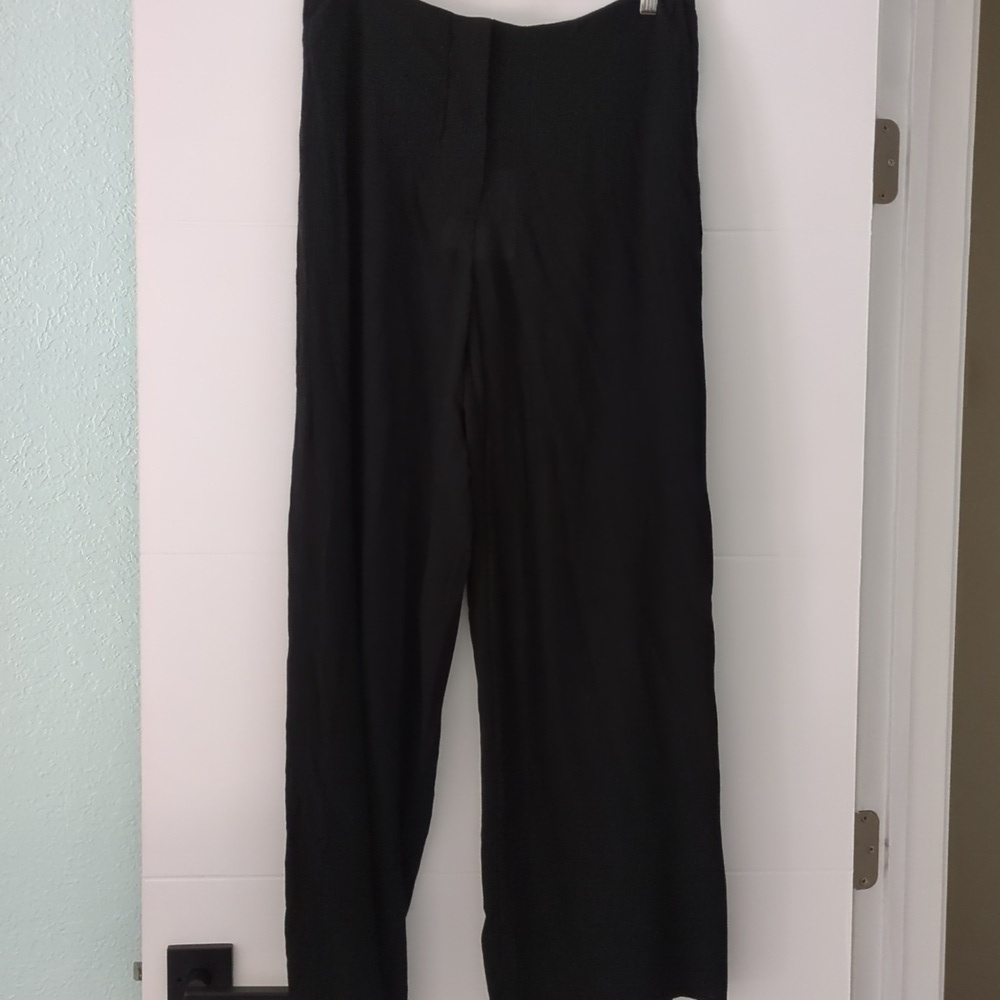 Other stories black crepe viscose wide leg pants